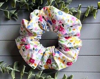 Handmade Floral Scrunchie: Cotton Hair Tie