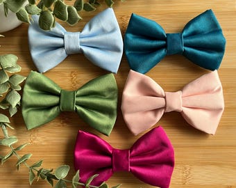 Duchess Satin Dog Bow Tie: Wedding Birthday Collar Accessory