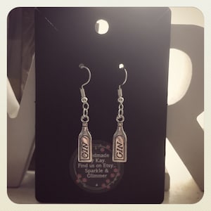 Handmade Gin Earrings//Gin Earrings//Gin Lover Gift//Gin Gift.