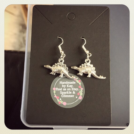 Handmade Stegosaurus Earrings//dinosaur Earrings//dinosaur