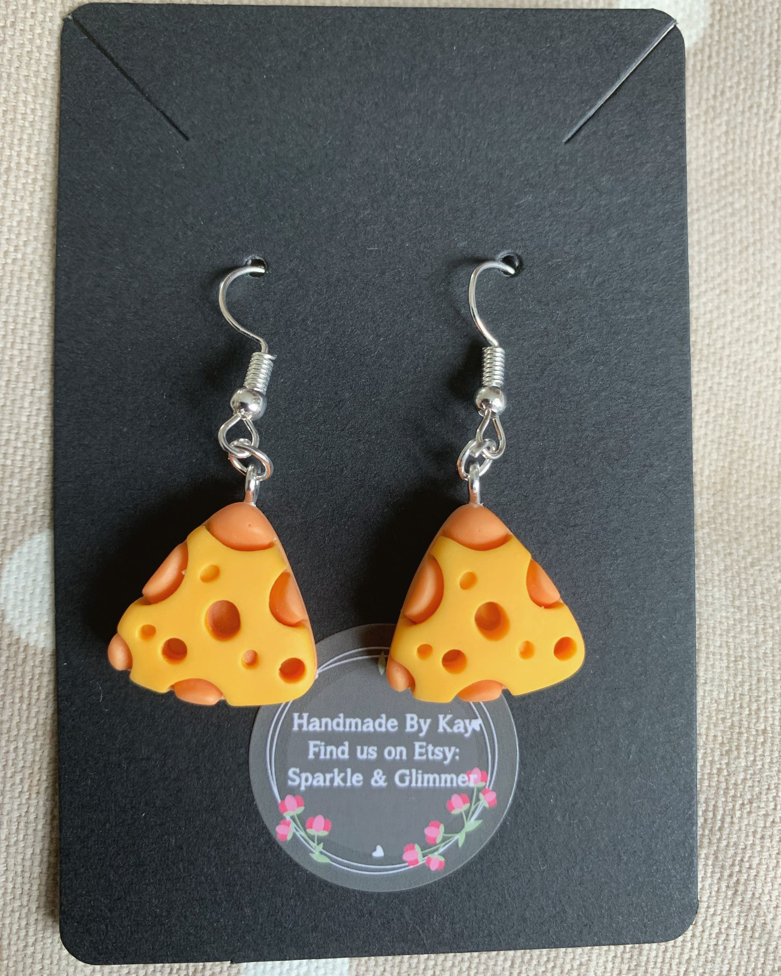 Handmade Cheese Earrings//wedges of Cheese//cheese Gift// Cheese Lover
