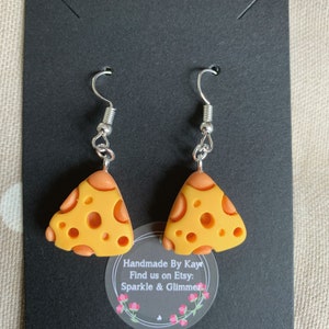 Handmade Cheese Earrings//Wedges Of Cheese//Cheese Gift// Cheese Lover.