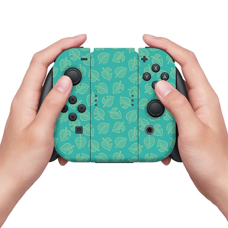 Controller Gear Animal Crossing New Horizons Teal Leaves Etsy