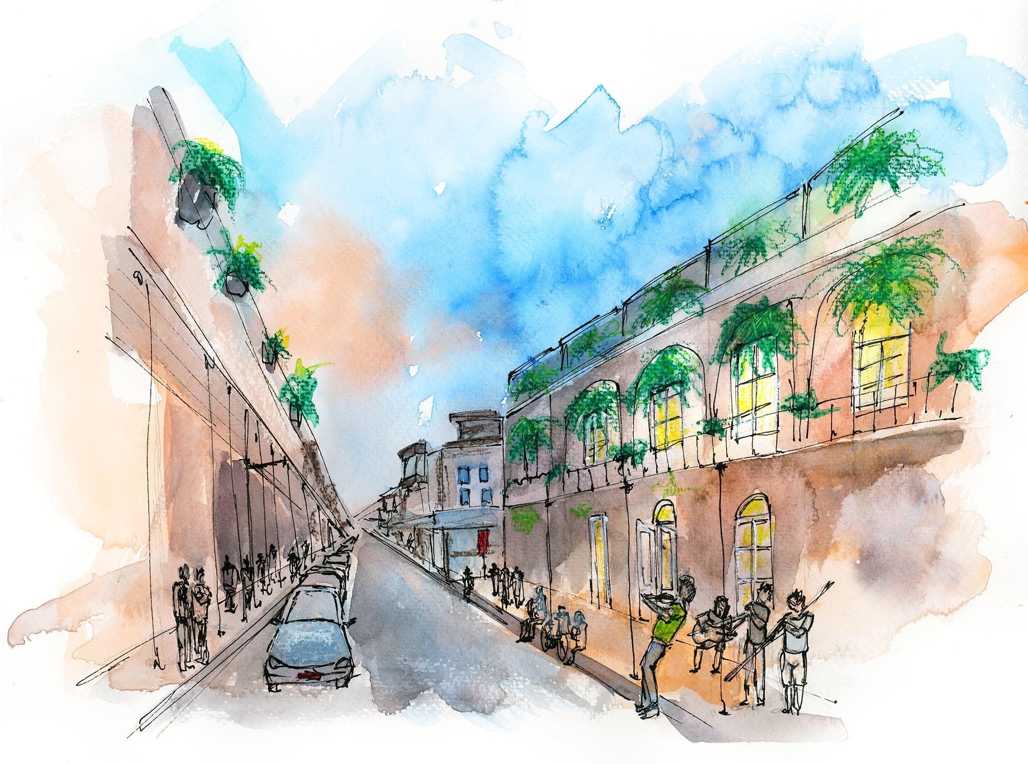 New Orleans Watercolor Print Wall Art Print by Etsy