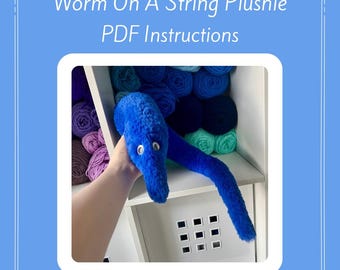 No-Sew Worm On A String Inspired Crochet Pattern | Amigurumi Plushie Pattern PDF Digital Download