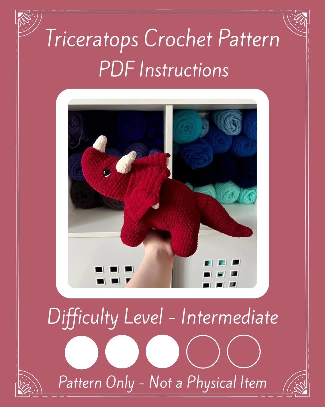 30 Triceratops Crochet Patterns for Dino Lovers, Nursery Decor, and Handmade Gifts 25 Triceratops Plushie PDF Crochet Pattern