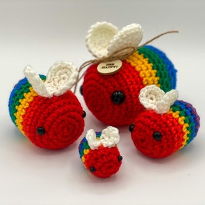 Fun Crochet Bee - Rainbow Amigurumi - It's Bright and Makes a Happy Gift!
