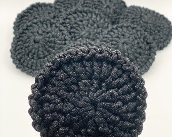 Powerful Heavy Duty Pot Scrubbers in Sleek Black - A Must-Have for Deep Cleaning!