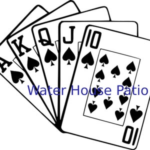 Royal Flush Spades SVG, PNG, PDF