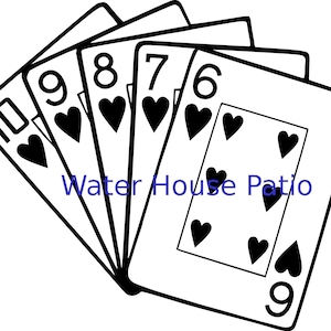 Straight Flush Hearts SVG, PNG, PDF
