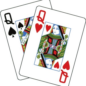 Queen of Spades e Queen of Hearts SVG PNG DXF EPS JPG File, file per cricut, silhouette, design della camicia a sublimazione, incisione laser
