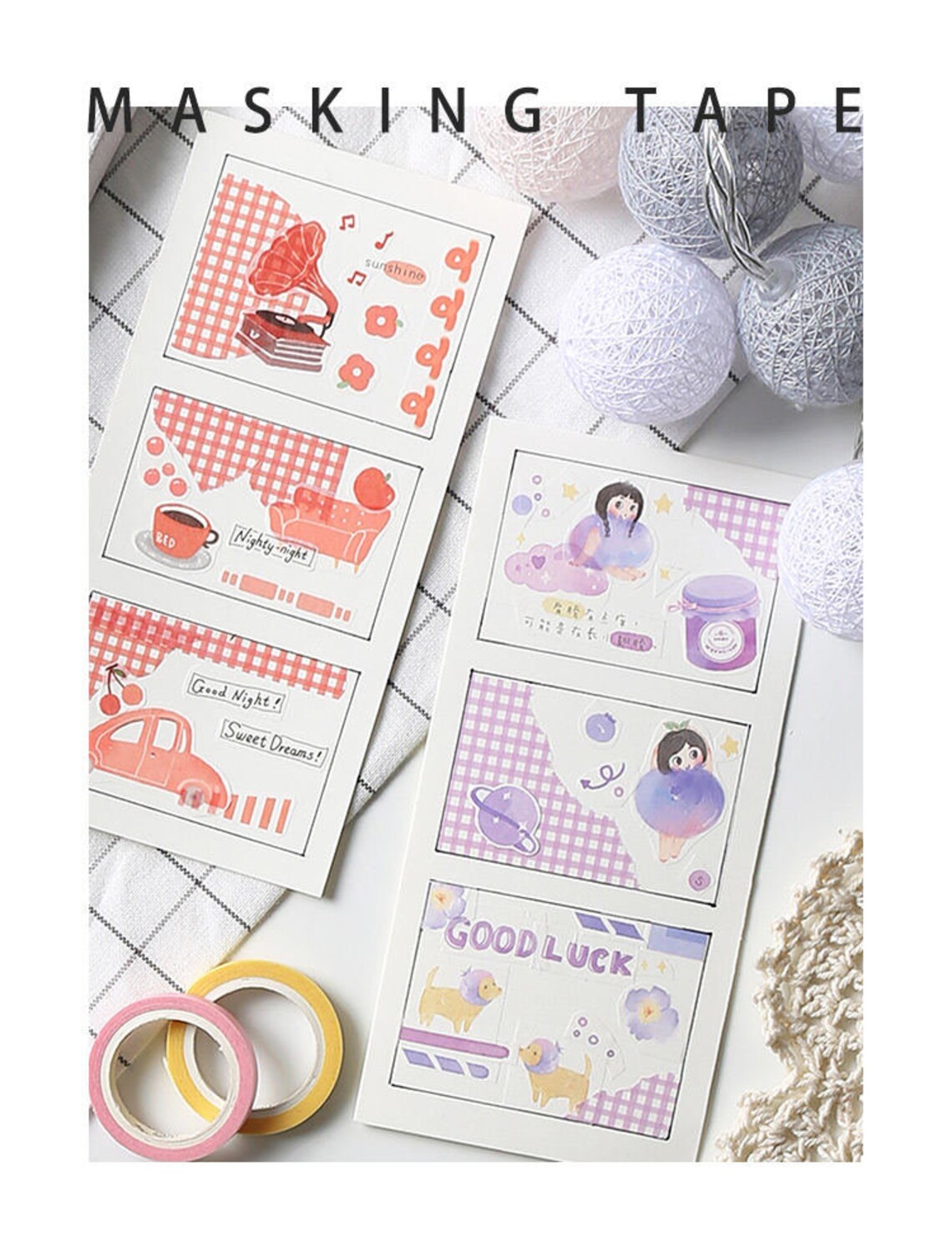 A Colorful Life Washi Tape Sticker Sheet Kawaii Washi Tape Etsy