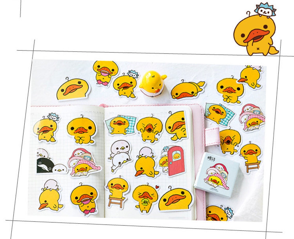 45 pcs Yellow Duck Stickers Kawaii sticker Sticker flakes Etsy