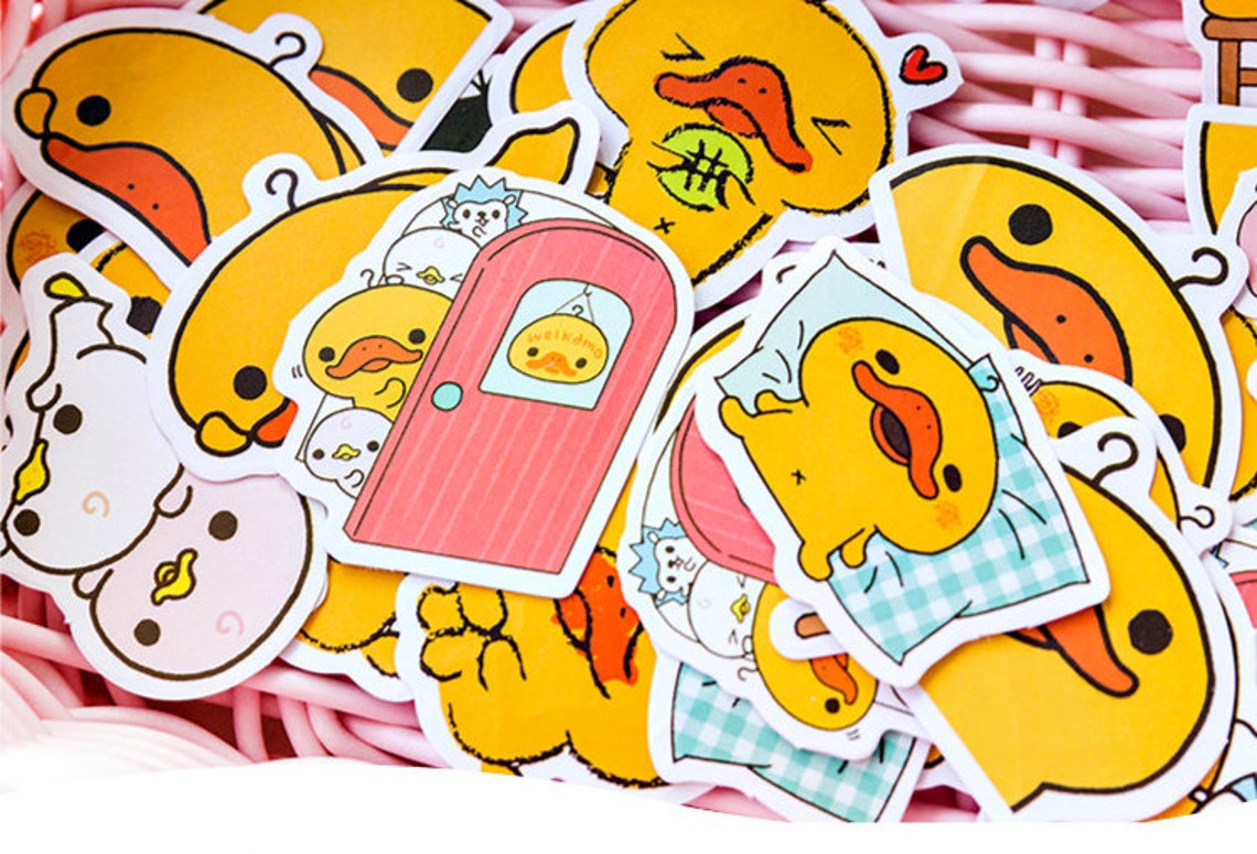 45 pcs Yellow Duck Stickers Kawaii sticker Sticker flakes Etsy