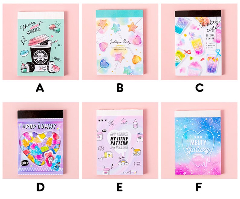 Kawaii Sweet 40 Sheets Memo Pad Notebook Kawaii Memo Note Etsy