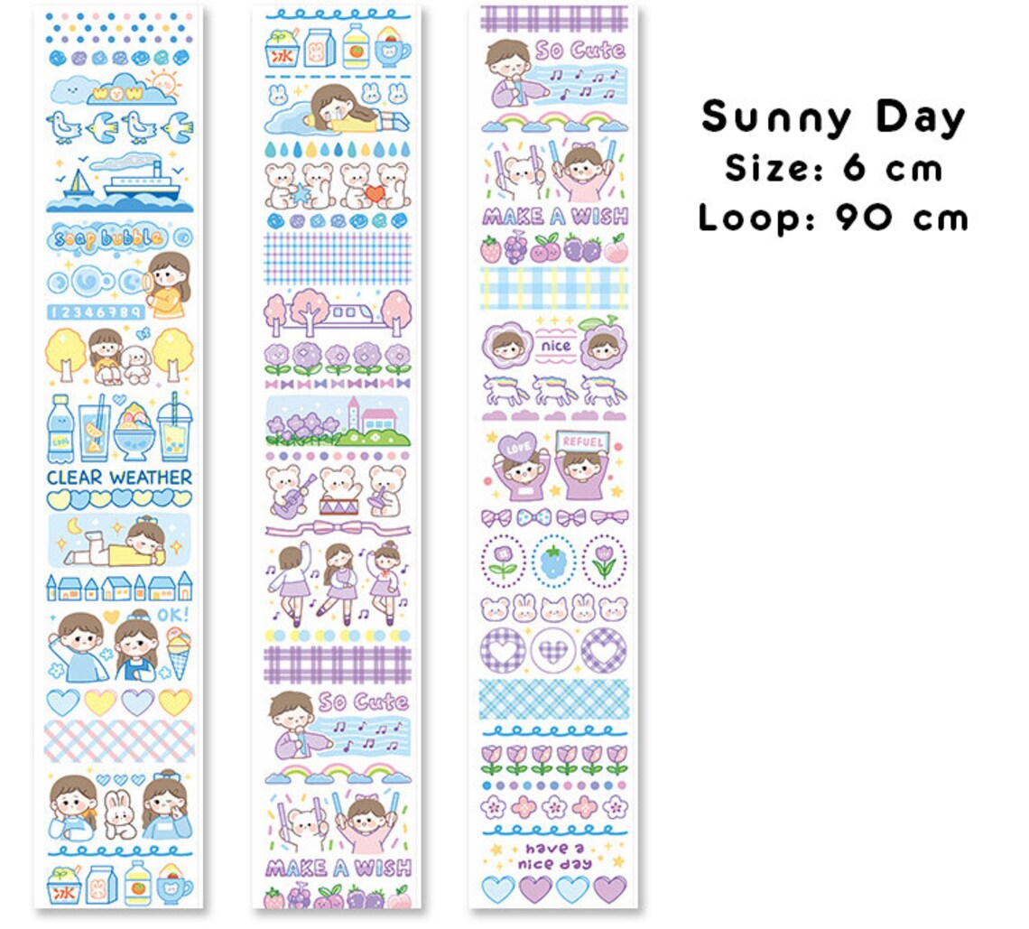 Fun Journey Washi Tape Sample Kawaii washi tape masking tape Etsy