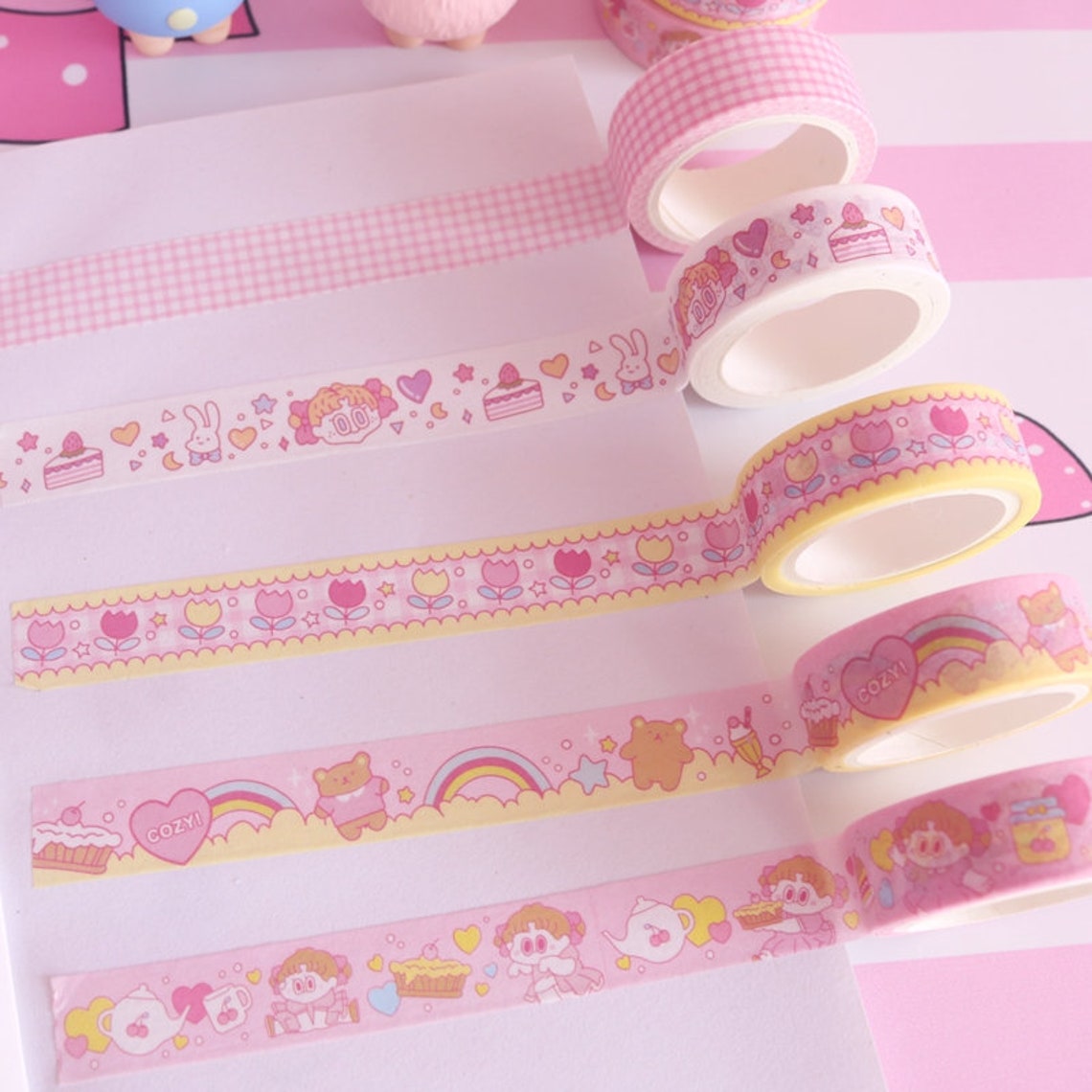 Hello Baby Girl Washi Tape Kawaii Animal masking tape Bullet Etsy