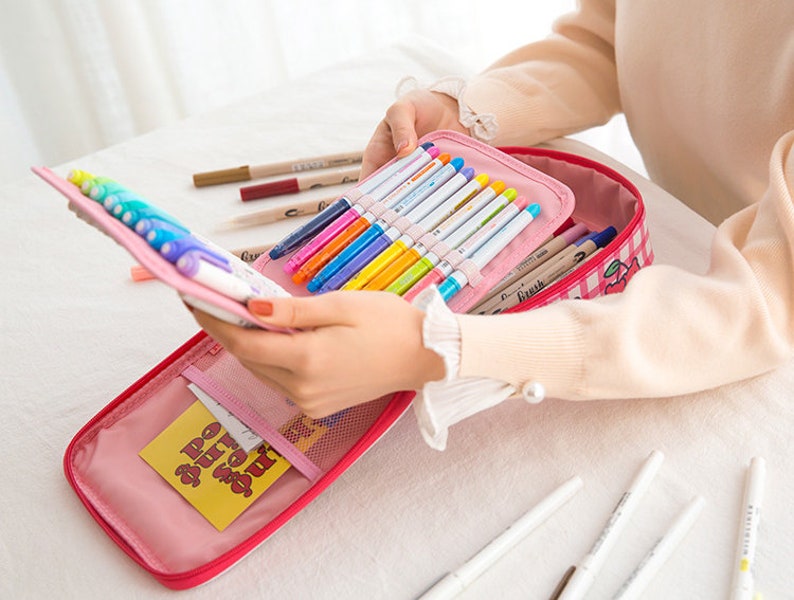 Kawaii Super Large Pencil Case Art Supplies Case Zipper Etsy