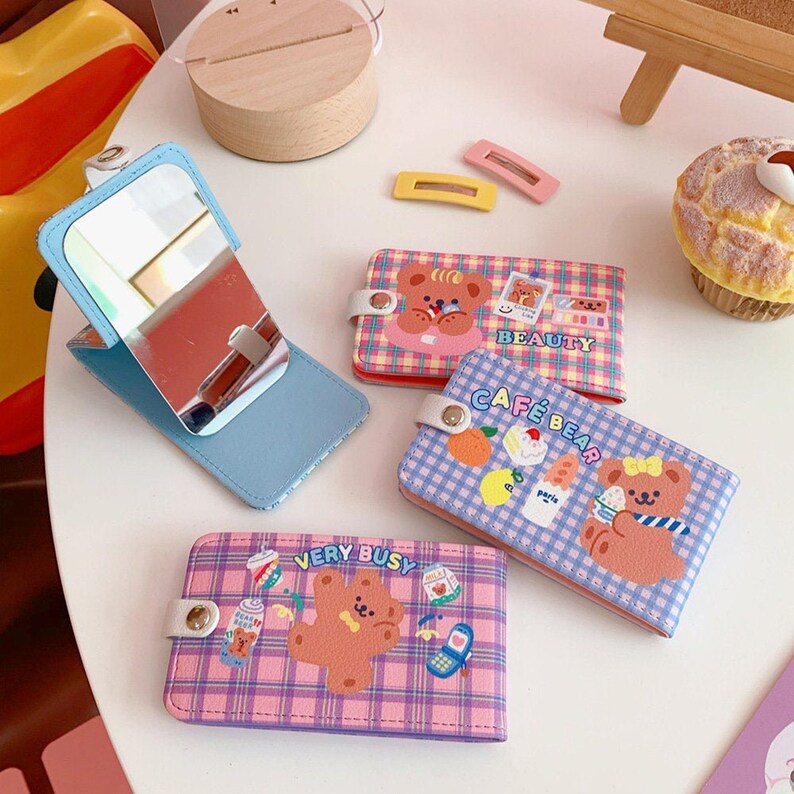 Cute Bear Compact Mirror Standing Folding Mirror Hand & Etsy