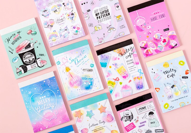 Kawaii Sweet 40 Sheets Memo Pad Notebook Kawaii Memo Note Etsy