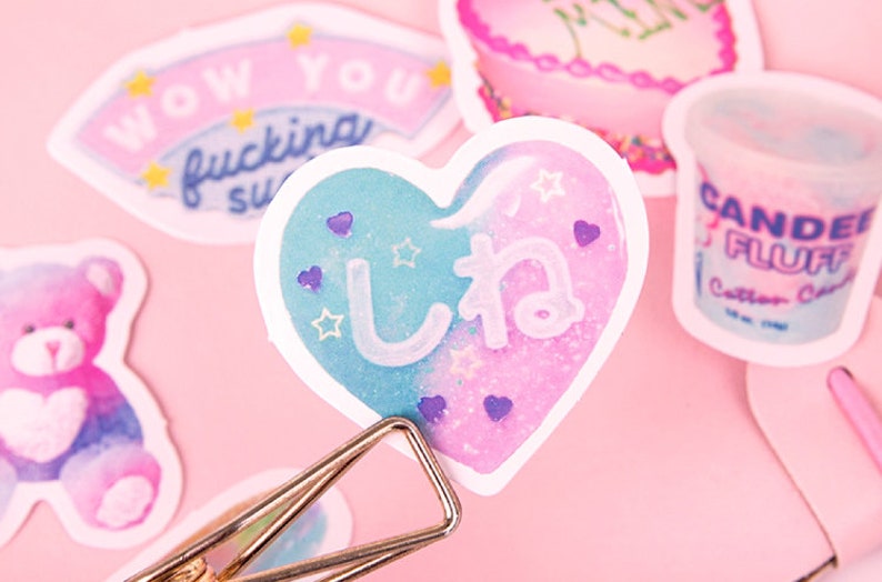 46 pcs sweet heart stickers kawaii sticker sticker flakes