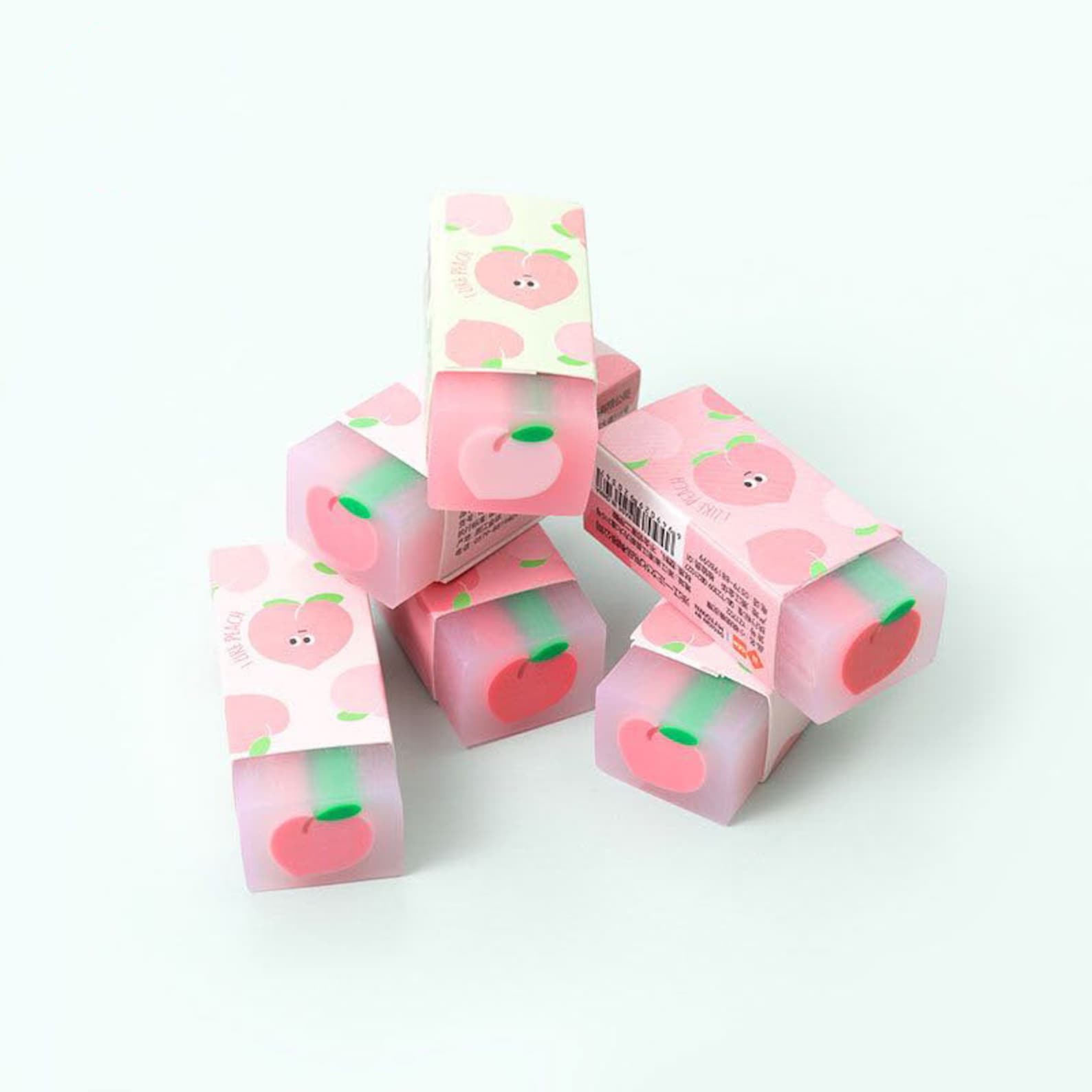 Peach Rectangle Eraser Kawaii Fruit Erasers Cute Writing Etsy