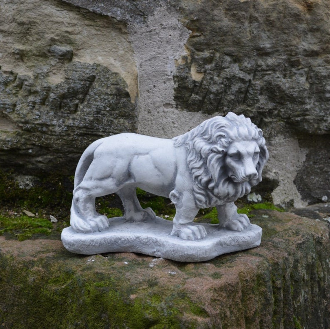 Lion Highly Detailed Statue Concrete Lion Lion Decor Cement Etsy
