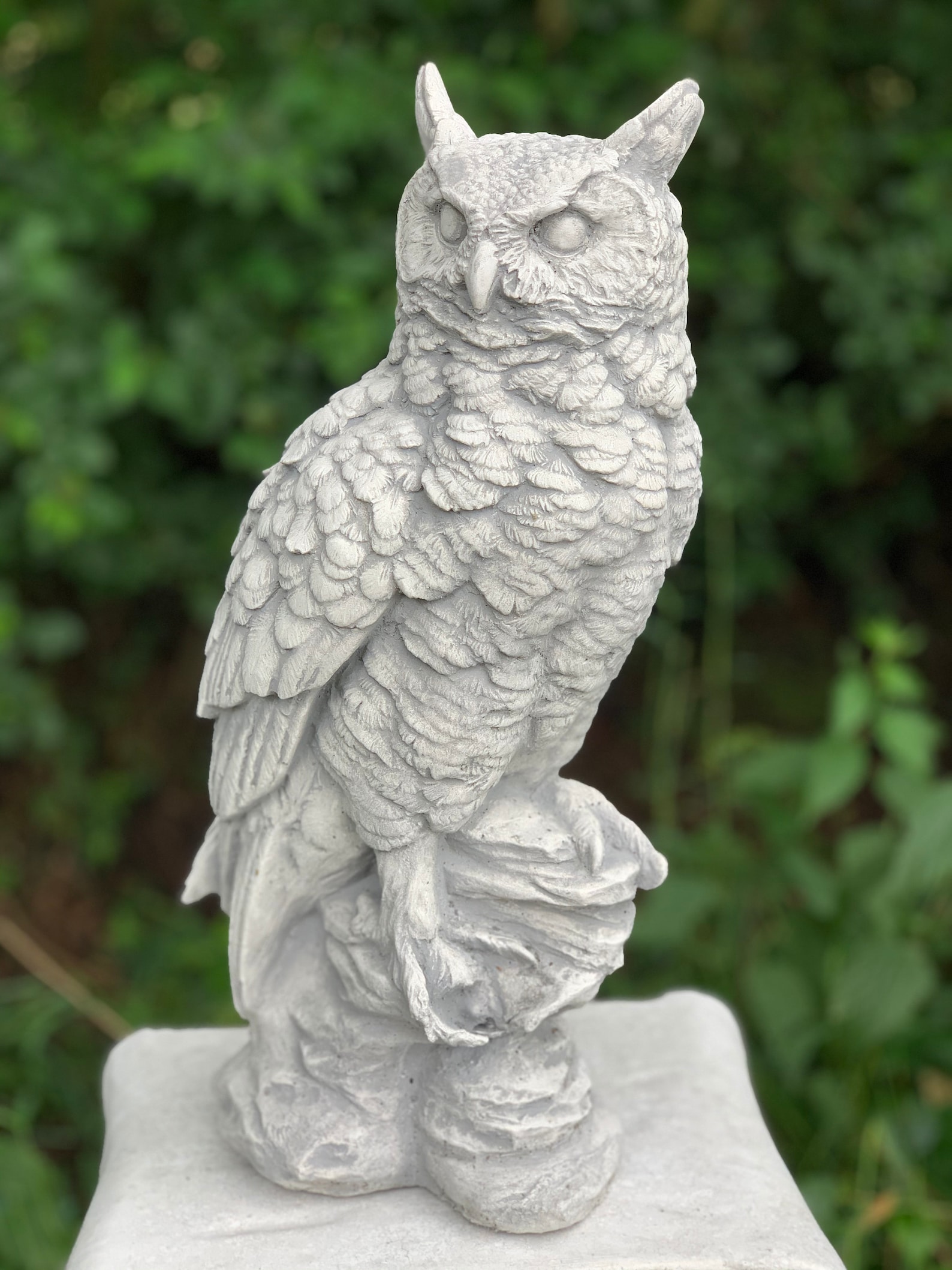 Owl figure owl statue stone owl garden owl sculpture greek Etsy