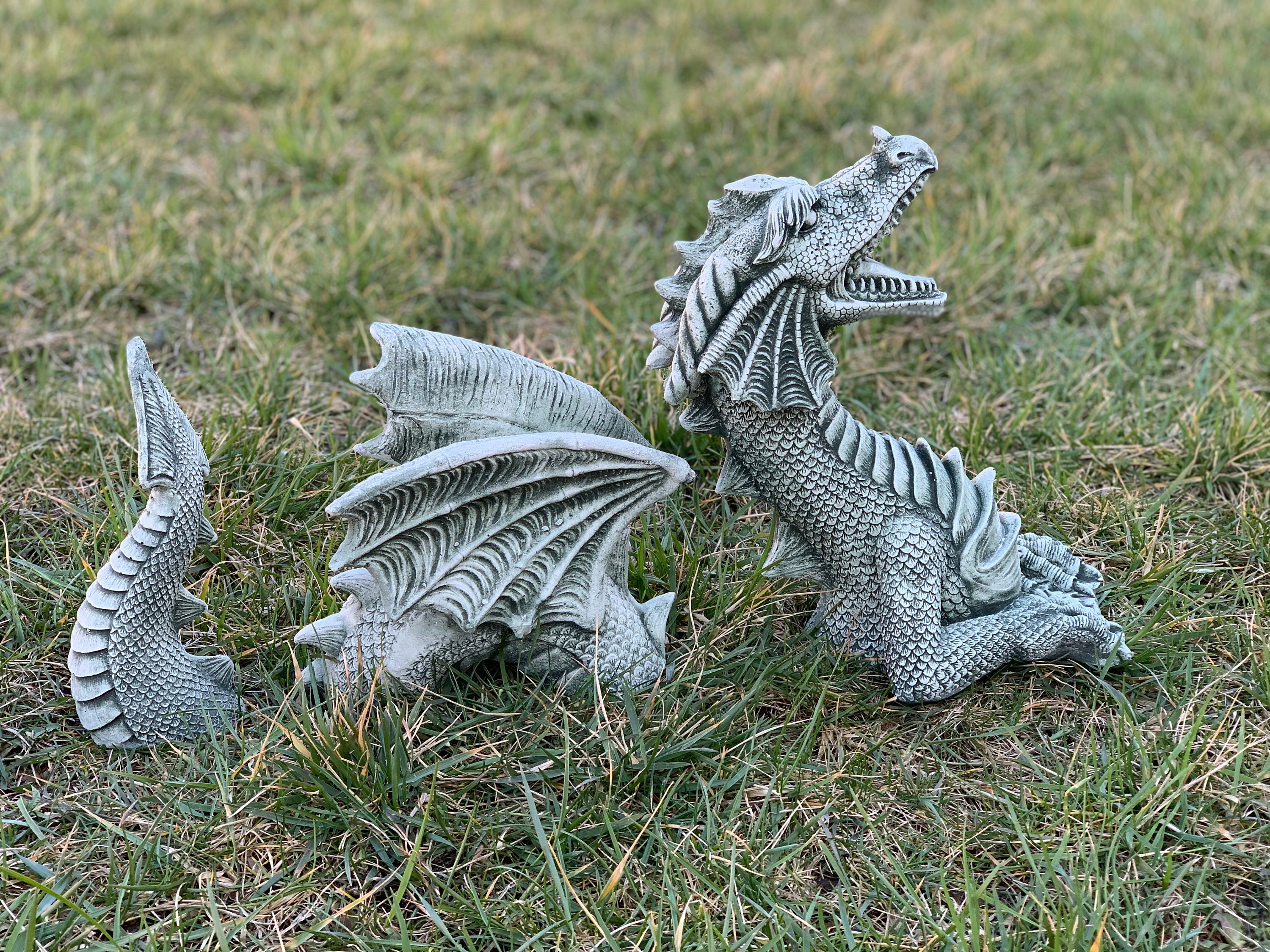 Dragon Statue Concrete Dragon Cement Dragons Garden Etsy