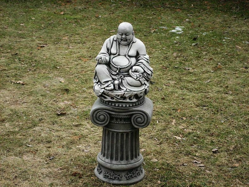Column Statue Concrete sculpture Garden Statue pedestal Column Round Pedestal Concrete Column Ornament Statue Concrete Pedestal