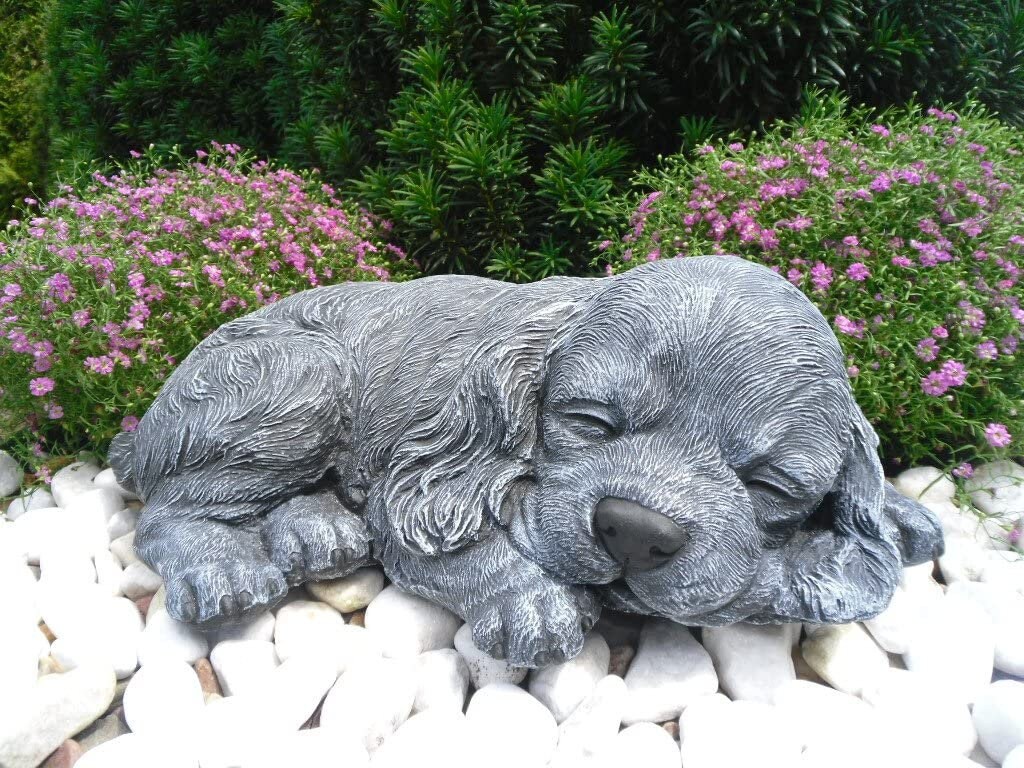 concrete spaniel statue