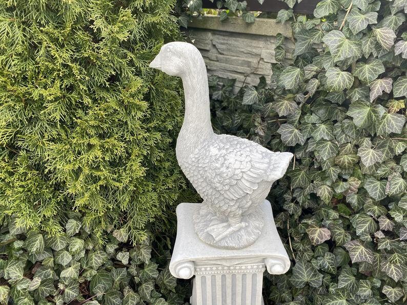 Concrete Goose Statue Animal Theme Garden Statue For Home Etsy