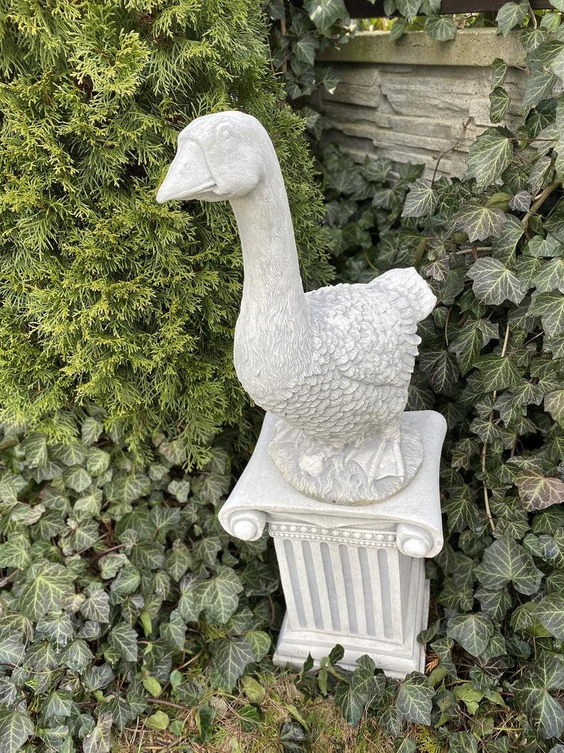 Concrete Goose Statue Animal Theme Garden Statue For Home Etsy