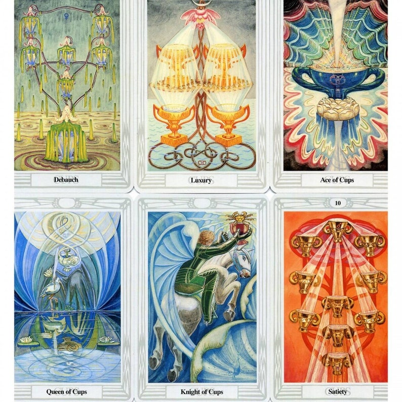 Thoth Tarot Deck 78 Tarot Cards Aleister Crowley Tarot Etsy