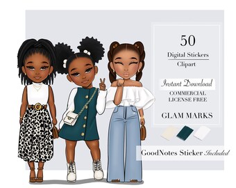 PAQUETE Niños 1-5, ClipArt para niños, ClipArt para niños, Pegatinas digitales para niños, Pegatinas para planificadores digitales, Clipart de moda,