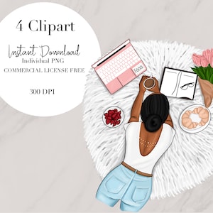 Study Clipart, Black woman Clipart, black girl magic Clipart, African American Clipart, Black Woman digital stickers, Digital stickers