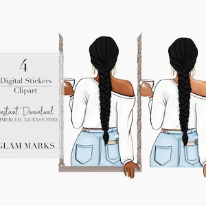 Black girl magic, Coffee  Clipart, Black woman art, Black Girl Digital Sticker, Black woman Clipart, Black Girl Clipart,