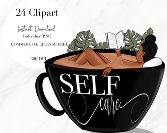 Reading Clipart, Black girl read, Coffee  Clipart, Black woman art, Black Girl Digital Sticker, Black woman Clipart, Black Girl Clipart,