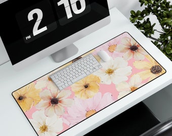 Floral Desk Mat, Aesthetic Desk Mat, Trendy Desk Mat, Floral Mousepad, Pink Mousepad, Cute Desk Mat, Desk Mat Aesthetic