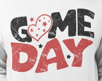 Game day png, Game Day Star Heart design png, Sports png, Digital download