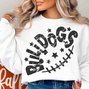 Bulldogs team png, Retro Bulldogs Mascot Black Design Vintage Letters football Sublimation design png