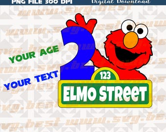 Custom Elmo Street Birthday PNG: Personalized Party Design (Digital Download