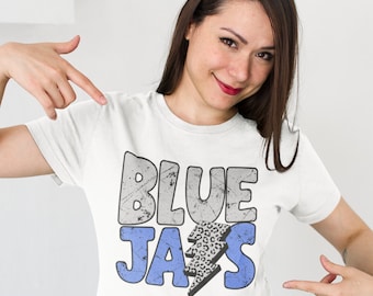 Blue Jays Leopard Lightning Bolt PNG: Sublimation Design (Digital Download)