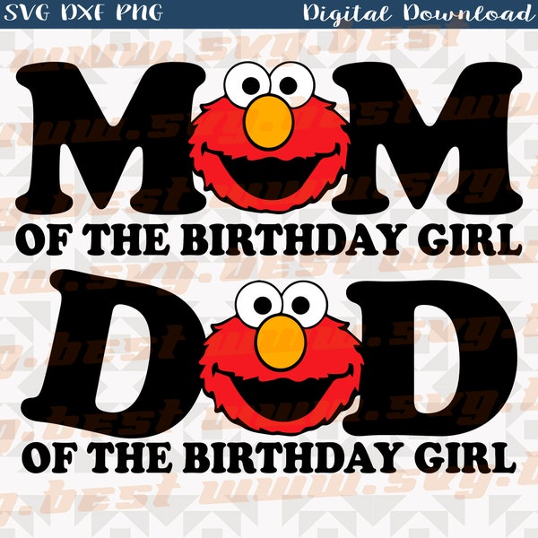 Dad of the birthday girl svg, Mom of the birthday girl svg,  Digital download. Svg, dxf and png files, clipart bundle, N76