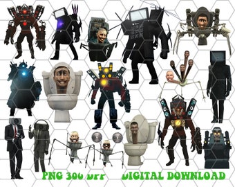 Skibidi Toilet Png, Designs for t-shirt, Digital download