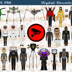 Skibidi Toilet Png 300 dpi, Designs for t-shirt, Digital download