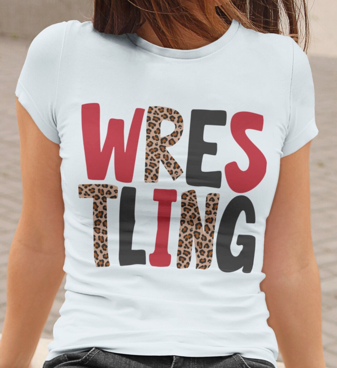 Wrestling Logo Png, Wrestling Mascot Red Black Leopard Cheetah Retro