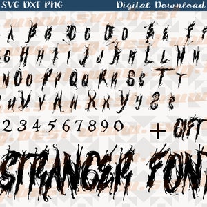 Stranger Font Clipart: Letters and Numbers Vector Files (Digital Download)