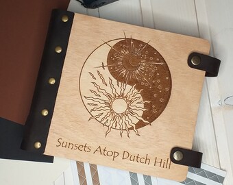 Ornaments Rustic Wood Guest book Custom Engraved Guest book Wooden Love Guestbook Yin Yang Symbol Guest Book Wedding Wooden Guest Book