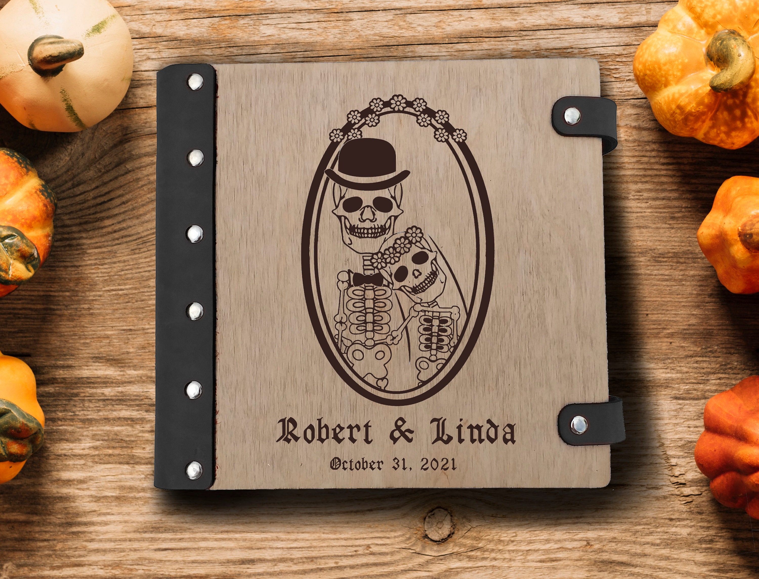 Personalized Halloween Wedding Guest Book Goth Wedding Photo Etsy